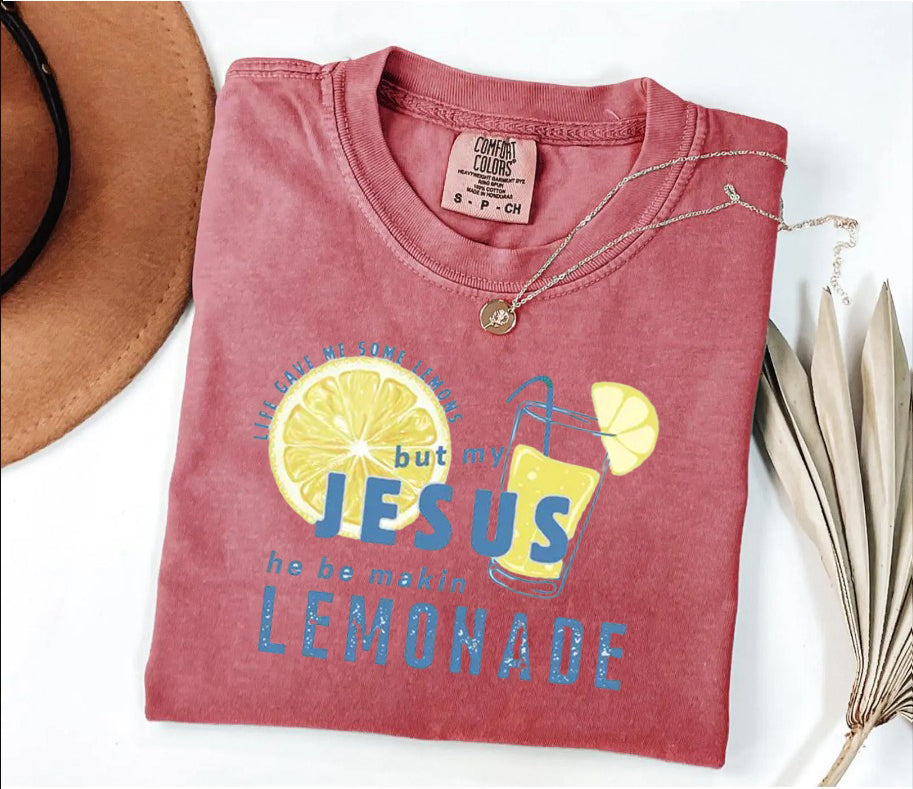 Comfort Colors® Life Gave Me Some Lemons, But My Jesus, He Be Makin' Lemonade, Jesus Lemonade, Lemonade Tee, Child of God, Faith Apparel